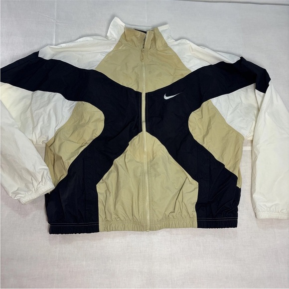 Nike Reissue 1996 Windbreaker Jacket Colorblock White Tan Black L - Picture 2 of 15